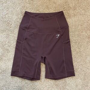 Gymshark Brown Biker Shorts with Pockets